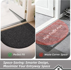 BEQHAUSE Dirt Trapper Door Mat 24" x 36" Half Circle Non-Slip Washable Doormats - Image 6