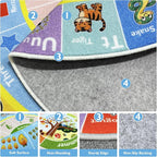 ABC Kids Rug for Playroom, 4ft Round Alphabet Small Classroom Rug, Non-Slip - Image 2