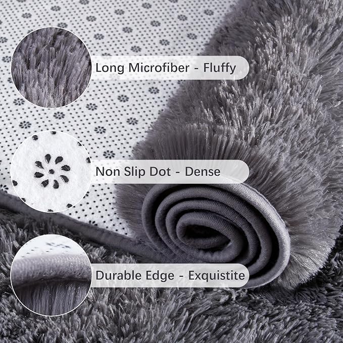 Chicrug Soft Runner Rugs for Bedroom Living Room Plush Fluffy Rug 2x8 Feet - Image 6