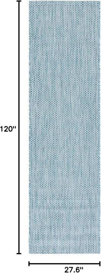 SAFAVIEH Courtyard Collection 2'3" x 10' Aqua/Grey CY8521 Indoor/ Outdoor - Image 2