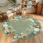 Lahome Floral Washable Round Area Rug, Soft Round Rugs 6ft Ultra-Thin Non-Slip by Lahome