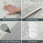 GRANNY SAYS Boho Kitchen Rug Sets of 3, Non Slip Washable Faux Wool Kitchen Mats - Image 3