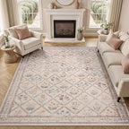 DCX Washable 6x9 Rose Biege Floral Rug - Image 3
