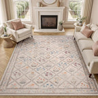 DCX Washable 8x10 Rose Biege Floral Rug by DCXWashableRug
