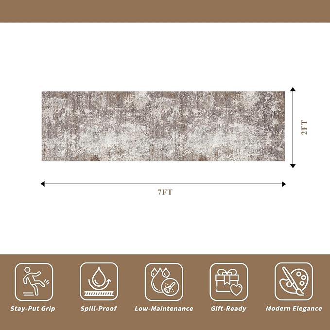 2x7 Washable Kitchen Runner Rug – Non-Slip Soft Carpet - Image 2
