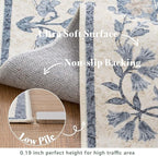 jinchan Zenith Round Rug 5ft Area Rug Soft 5'Round Floral Aesthetic Rug - Image 6