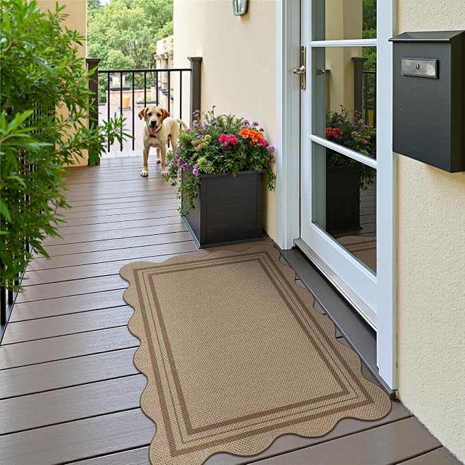 Easy Jute Front Door Mat, 2.6x4 Washable Entryway Rug Non Slip Small Kitchen Rug - Image 8