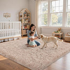 8x10 Area Rug for Living Room:Ultra Soft Fluffy Shag Beige Rugs, Large Fuzzy - Image 9
