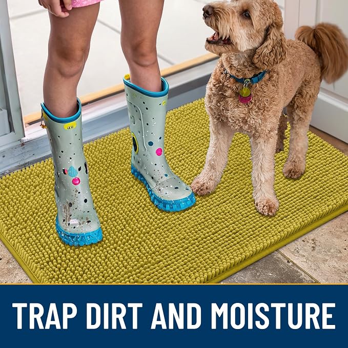 Smiry Dog Door Mat for Muddy Paws 30x20, Absorbent Dirt Trapper, Non-Slip - Image 3