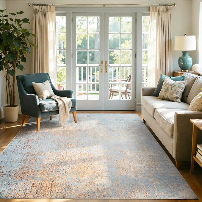 5x7 Ft Area Rugs for Living Room, Soft Non-Slip Washable Rugs Modern Abstract - Image 2