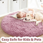 Amdrebio Blush Pink Circle Round Rug 5Ft - Image 4
