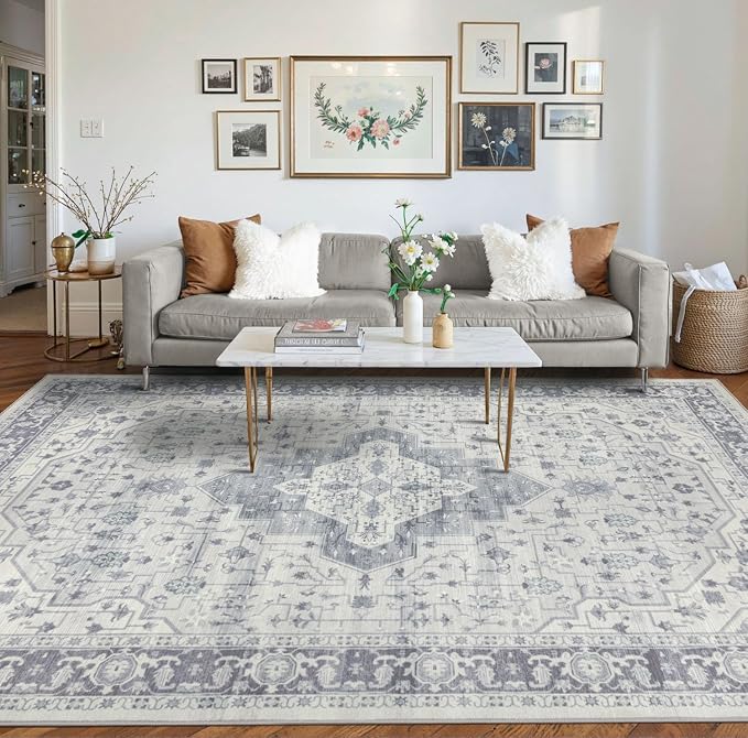 Rugxara 8x10 Washable Area Rug for Living Room, Extra Large Vintage Boho Rugs - Image 3