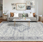 Rugxara 8x10 Washable Area Rug for Living Room, Extra Large Vintage Boho Rugs - Image 3