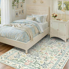 Wonnitar Boho Floral Washable Rugs 5x7, Soft Area Rugs - Image 3