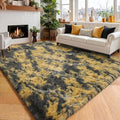 Amdrebio Black Gold Yellow Grey Rugs by Amdrebio