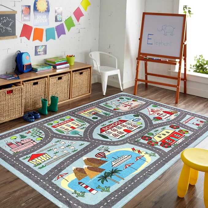 LIVEBOX Large Playroom Rug 5'x7' Kids Play Mat by LIVEBOX
