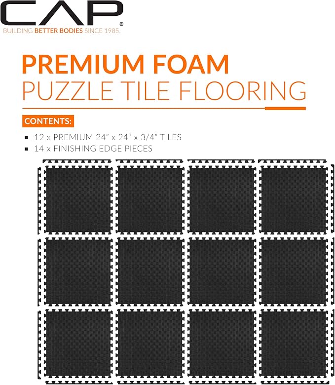 CAP Puzzle Exercise Mats | 3/4” Thick EVA Interlocking Foam Tiles - Image 2