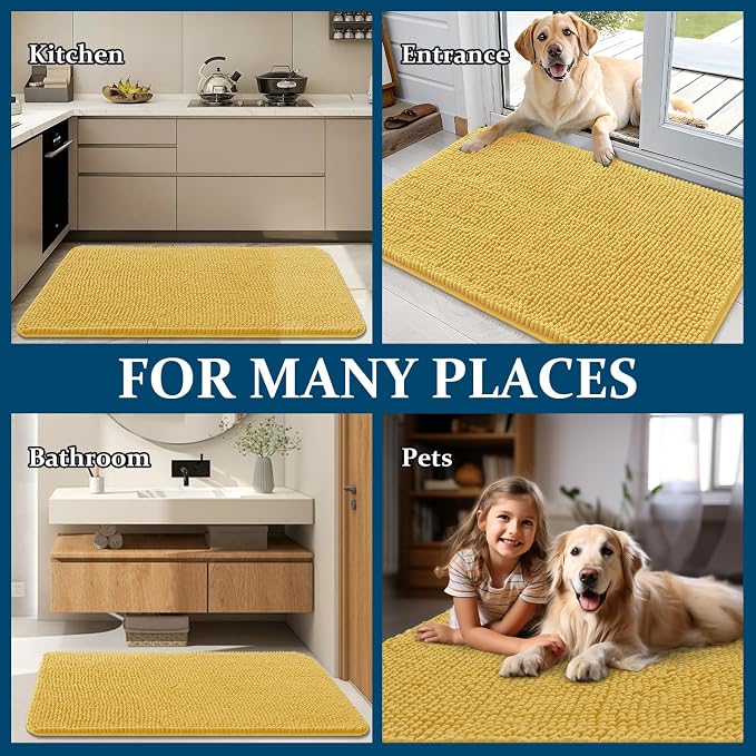 OLANLY Dog Door Mat for Muddy Paws 48x30, Absorbs Moisture and Dirt, Absorbent - Image 8