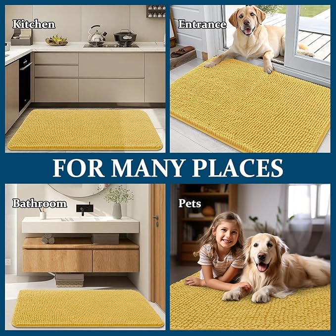 OLANLY Dog Door Mat for Muddy Paws 59x35, Absorbs Moisture and Dirt, Absorbent - Image 8