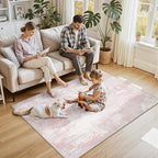 RELEANY Washable Area Rugs 4'x6' Non-Slip Modern Abstract Soft - Image 2