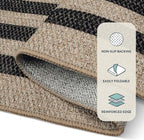 Lahome Enfys Modern Geometric Easy Jute Outdoor Rug, 3x5 Black Washable Kitchen - Image 4
