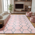 ONASAR Rugs for Living Room Bedroom, 5x8 Fluffy Pink and Grey Area Rug by ONASAR