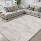 8x10 Area Rugs for Living Room Bedroom: White Soft Fluffy Shag Upgrade Non-Slip - Image 7
