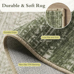 3 x 5 Rug Small Non Slip Machine Washable Rug Distressed Abstract Soft Indoor - Image 5