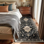 RELEANY Area Rugs Runner 3'x7' Washable Non-Slip, Floral Vintage Distress - Image 2