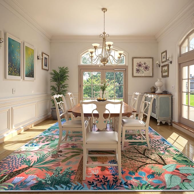 LIVEBOX Jungle Rug 9 x 12 Rug Purple Room Rugs - Image 3