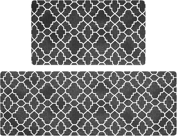 FRESHMINT Kitchen Mat Set of 2, Anti-Fatigue Cushioned Kitchen Mats by FRESHMINT