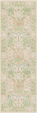 Hazo Haus Non Slip Beige Green Bathroom Runner Rug - Image 2