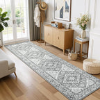 Lessymo Runner Rug for Hallway 2 x 8, Machine Washable Area Rugs Boho Faux Wool by Lessymo