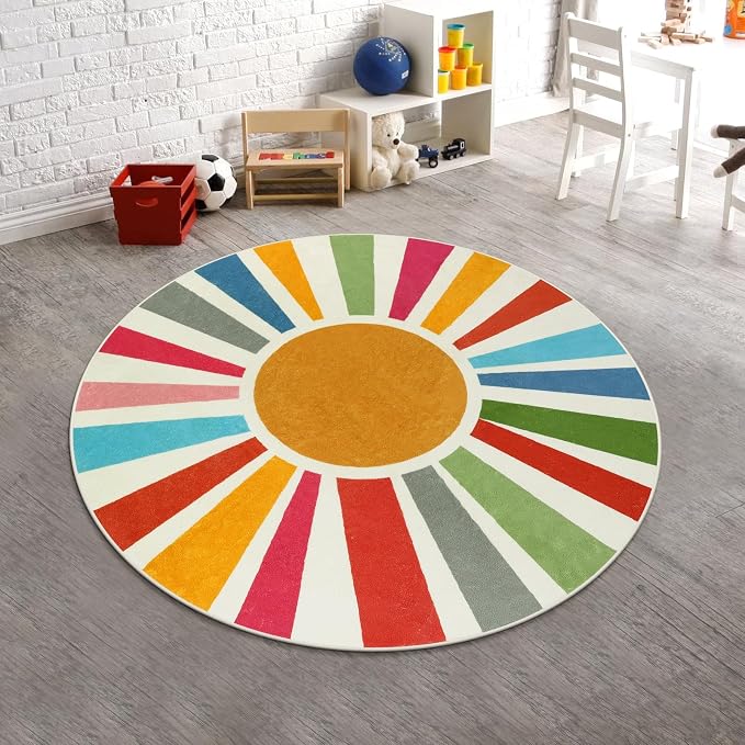 STARUIA Boho Washable Rug 5 Ft Round Area Rug - Image 3
