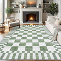GarveeHome Sage Green Checkered Rug 4×6 Area Rugs by GarveeHome