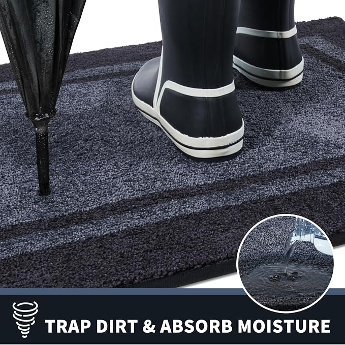 PURRUGS Dirt Trapping Door Mat 34" x 60", Non-Slip Machine Washable Entryway Rug - Image 5