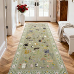 3x7 Washable Rug Runner, Non Slip Low Pile Hallway Cat Runner Rug, Stain - Image 8