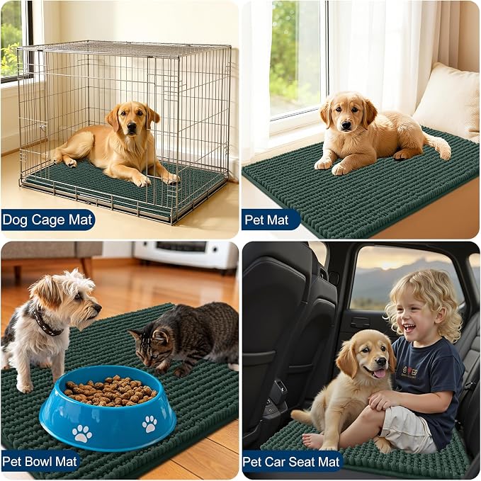 OLANLY Dog Door Mat for Muddy Paws 59x20, Ultra Absorbent Chenille Mud Doormat - Image 7