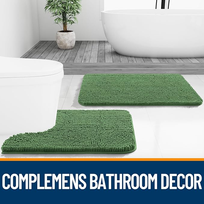 OLANLY Bathroom Runner Rugs 59x24, Soft Absorbent Chenille Bath Rugs, Rubber - Image 7