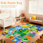 Kids Rug for Playroom Educational ABC Rug Washable Play Mat Learning Alphabet - Image 6