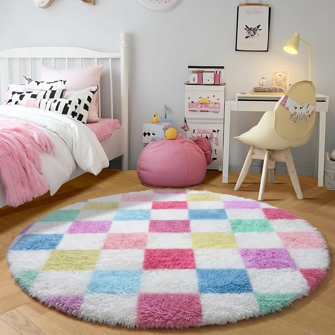 KICMOR Pink Rainbow Round Rugs 5ft - Image 3