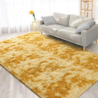 FlyDOIT Large Area Rugs for Living Room, 5x8 Feet Tie-Dyed Orange Shaggy Rug - Image 9