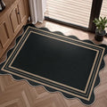 Easy Jute Black Kitchen Rug, 2x3 Front Door Mat Washable Non Slip Small by LORWER