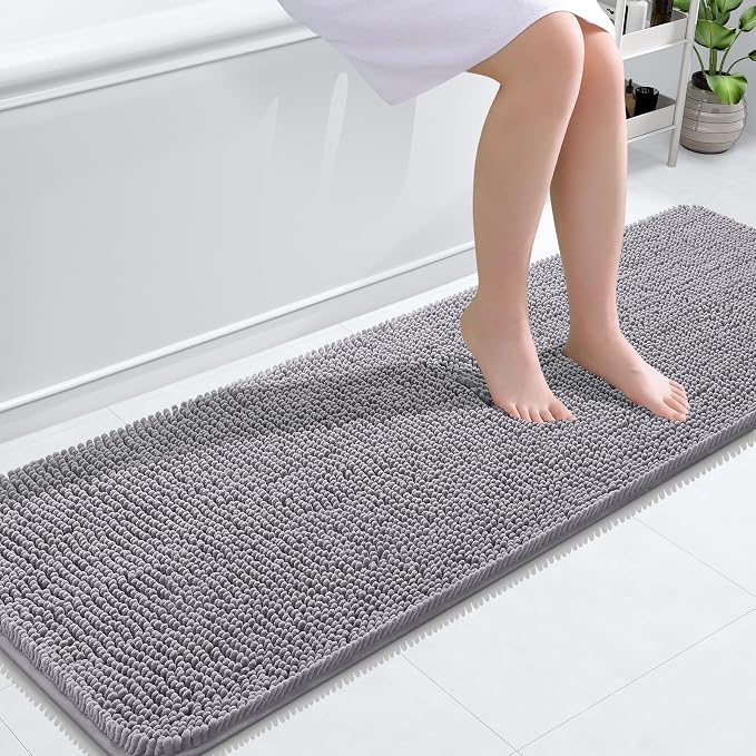 OLANLY Bathroom Runner Rugs 59x20, Extra Soft Absorbent Chenille Bath Rugs by OLANLY