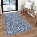 KUTA 3x5 Boho Area Rug for Living Room, Moroccan Blue Beige Washable Kitchen by KUTA