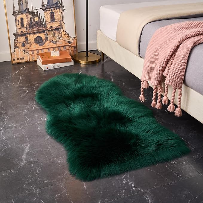 EasyJoy Ultra Soft Fluffy Shaggy Area Rug Faux Fur Rug Chair Cover Seat Pad - Image 3