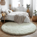 Amdrebio Ivory White Large Round Rug 8Ft - Image 7