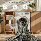 Area Rugs 10x12 Living Room Rug: Washable Rug Soft Vintage Boho Medallion - Image 6