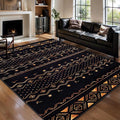 SERISSA 5x7 Area Rugs for Living Room, Washable Non-Slip Black and Gold Boho Rug by SERISSAHomeDecorCollection