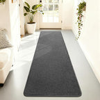 2x6 Feet Runner Rugs for Hallway, Dark-Grey Modern Soft Bedroom Bedside Rug - Image 2